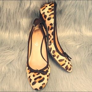 round toe leopard animal print kitten heel